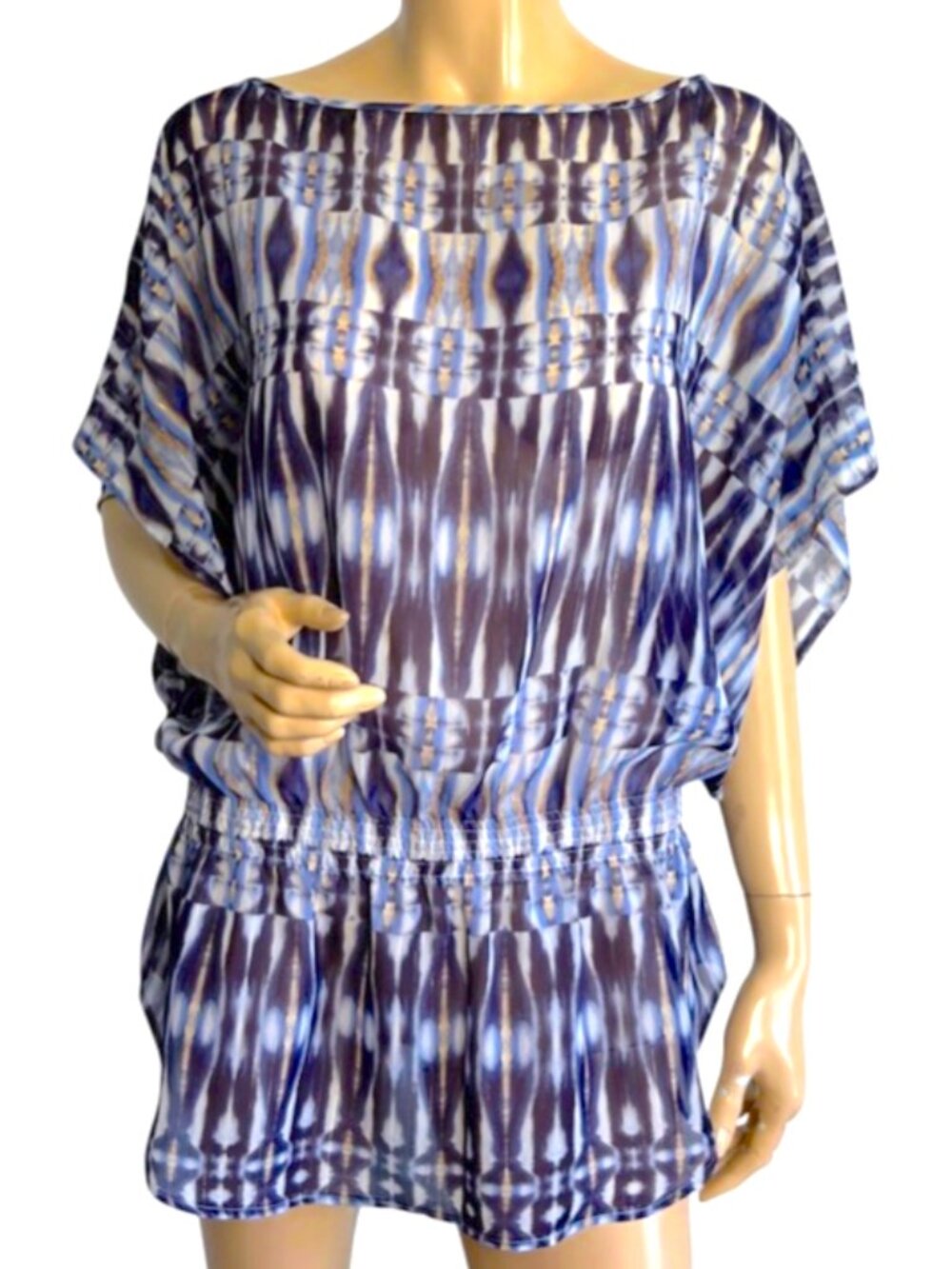 Cynthia Steffe Lightweight Smocked Waist Tunic-Style Top/Swim Cover-Up - Med